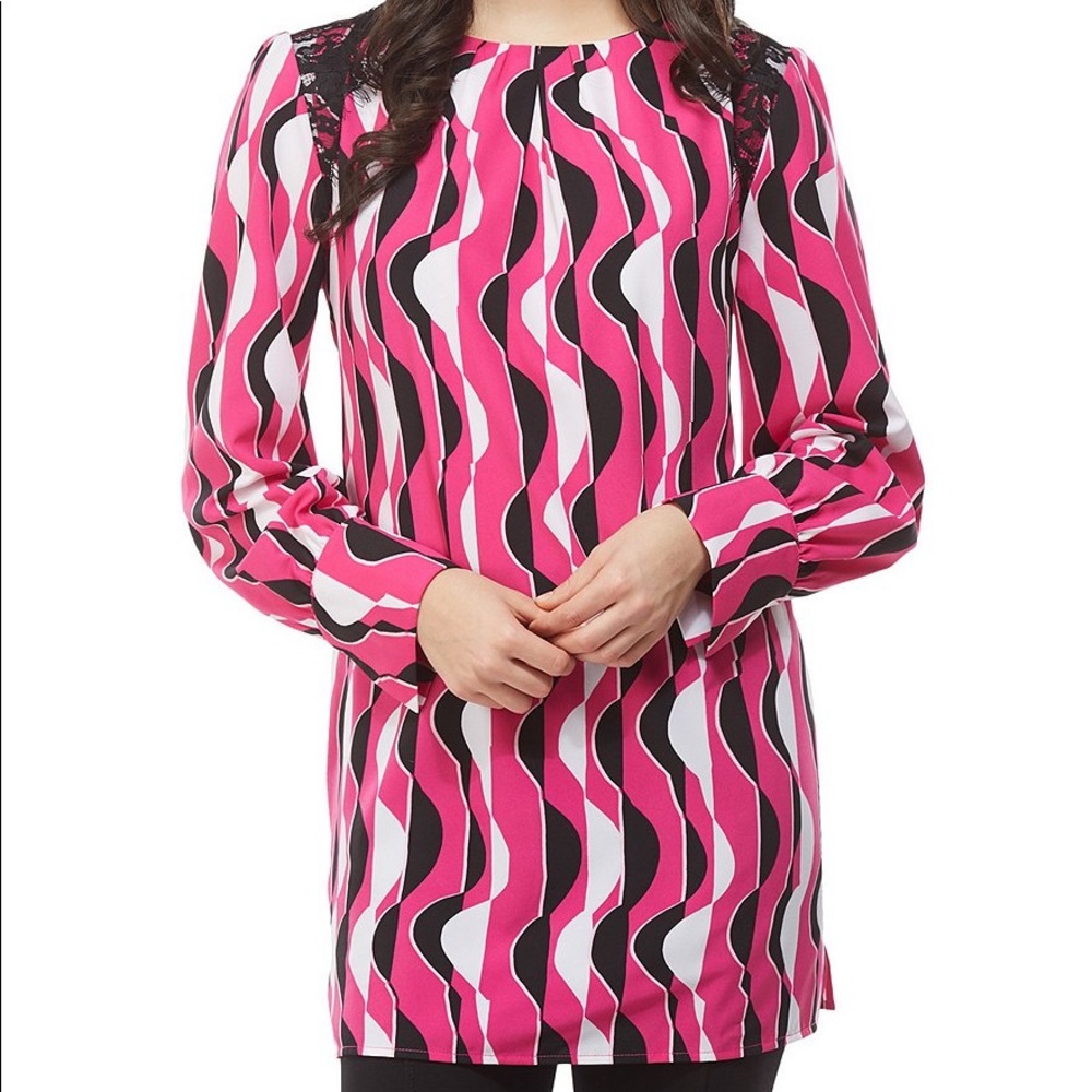 Retro Fushia pink tunic top